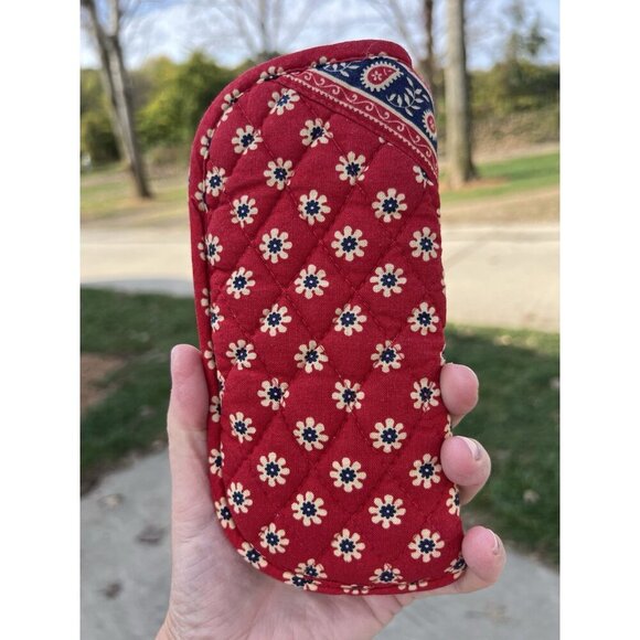 Vintage 90s Vera Bradley Americana red blue paisley sunglass case preppy classic - Picture 2 of 10